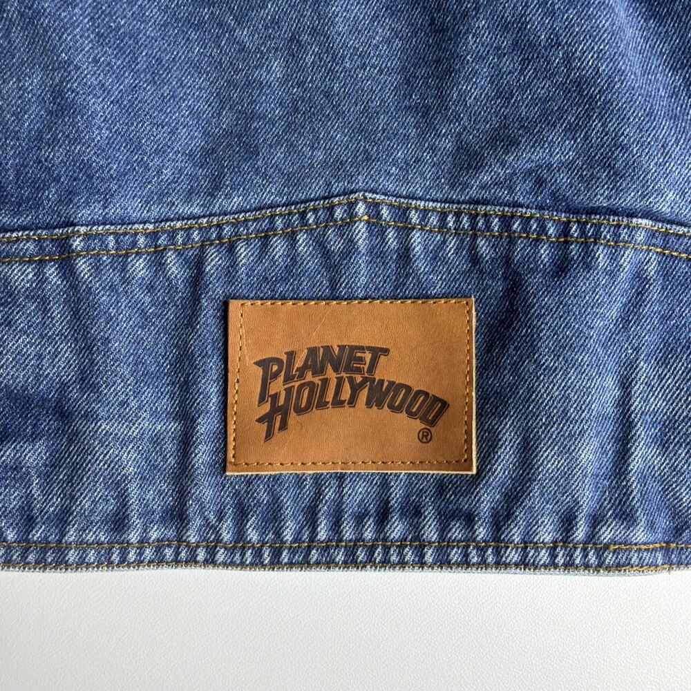 Planet Hollywood Las Vegas Denim Trucker Jacket Adult Medium Jean Vintage 90s - Picture 8 of 11